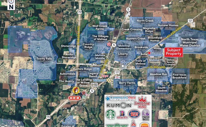 Pictures of Retail, Office, Restaurant property located at NEQ TX-121 & Milrany Ln, Melissa, TX 75454 for lease - image #1