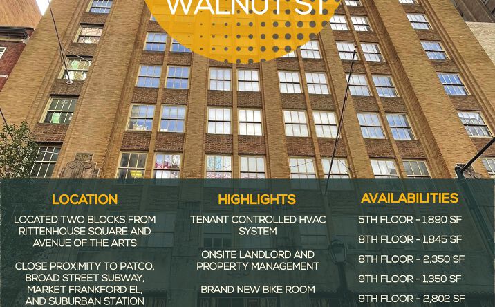 Pictures of Office property located at 1608 Walnut Street, Philadelphia, PA 63103 for lease - image #1