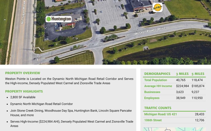 Pictures of Retail property located at 4450 Weston Pointe Drive, Zionsville, IN 46077 for lease - image #1