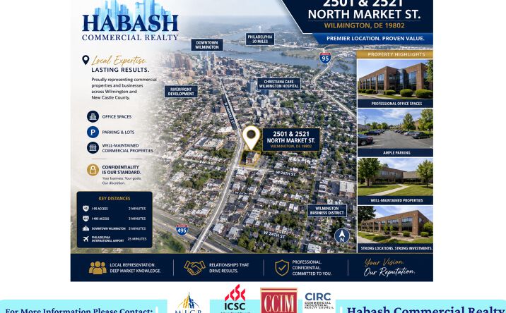 Pictures of Retail, Office property located at 2501 & 2521 North Market St, Wilmington, DE 19802 for lease - image #1