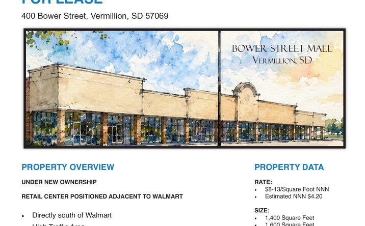 Pictures of Retail, Office, Restaurant property located at 400 Bower Street, Vermillion, SD 57069 for lease - image #1