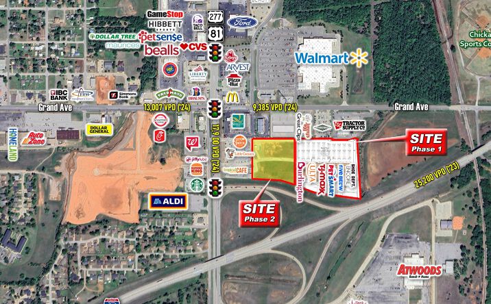 Pictures of Retail property located at SEQ of US-81 & Grand Ave, Chickasha, OK 73018 for lease - image #1