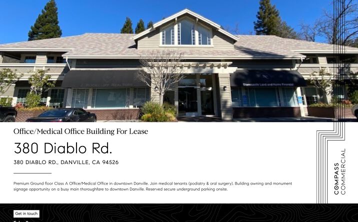 Pictures of Office property located at 380 Diablo Rd., Danville, CA 94526 for lease - image #1