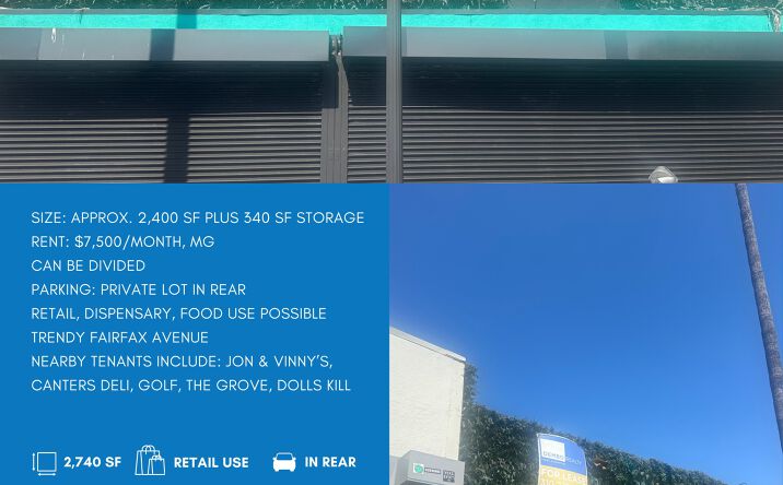 Pictures of Retail property located at 345 N Fairfax Avenue, Los Angeles, CA 90036 for lease - image #1