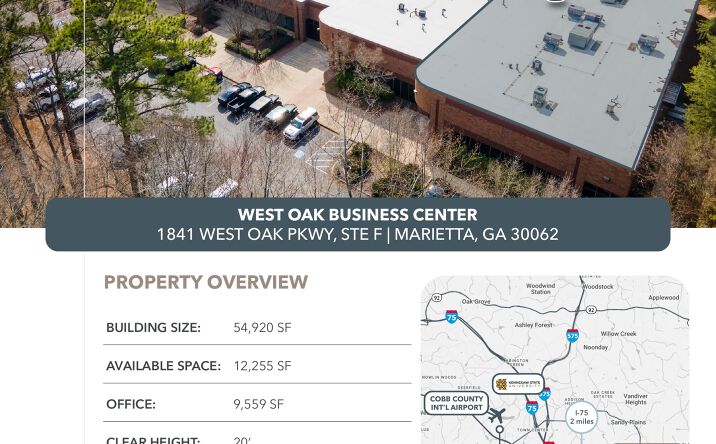 Pictures of Industrial property located at 1841 West Oak Parkway, Suite F, Marietta, GA 30062 for lease - image #1