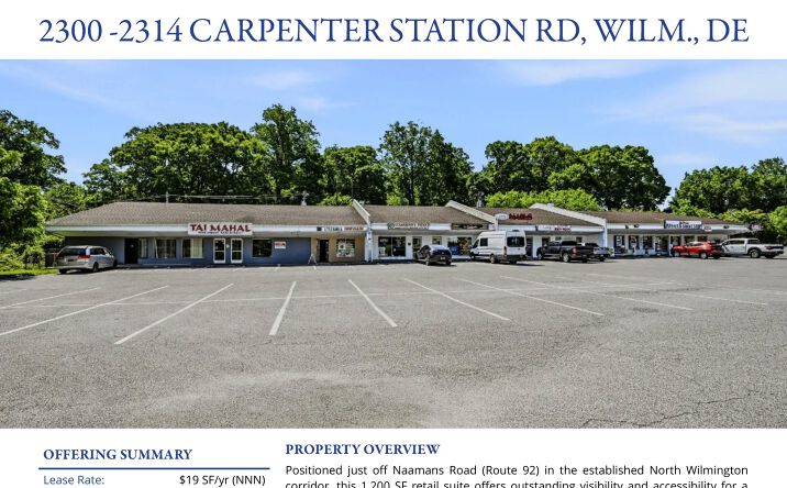 Pictures of Retail property located at 2300-2314 Carpenter Station Rd, Wilmington, DE 19810 for lease - image #1