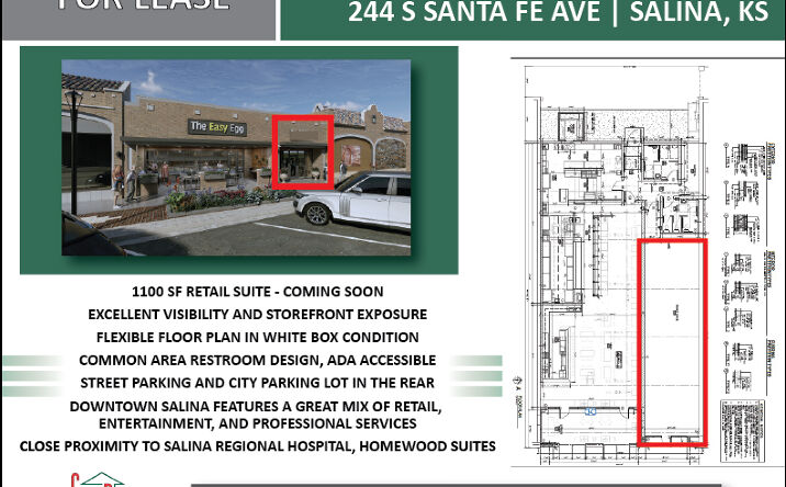 Pictures of Retail property located at 244 S SANTA FE AVE, SALINA, KS 67401 for lease - image #1