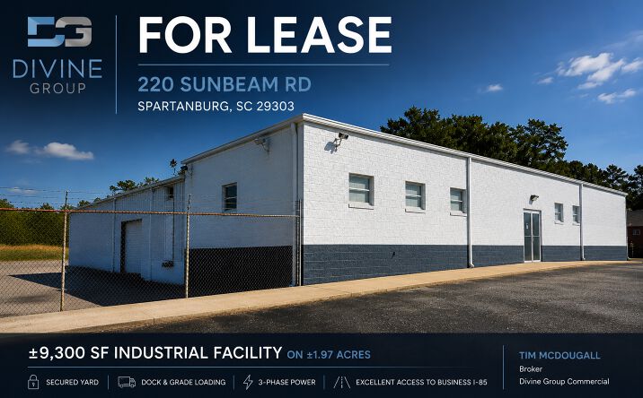 Pictures of Industrial property located at 220 Sunbeam Rd, Spartanburg, SC 29303 for lease - image #1