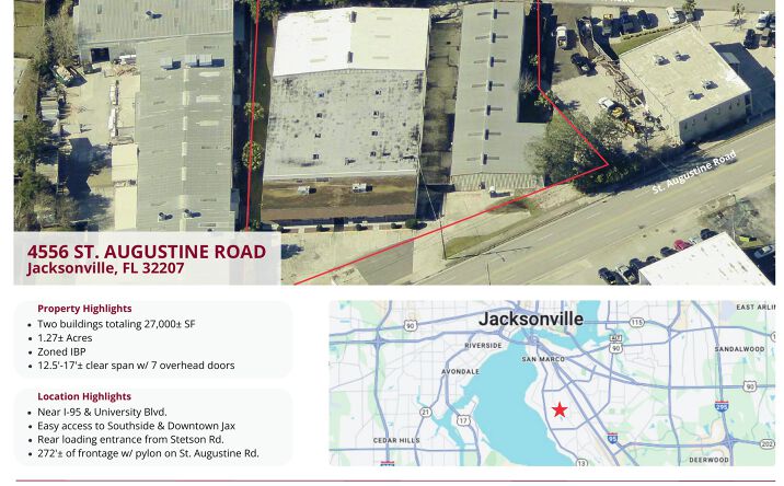 Pictures of Retail, Office, Industrial property located at 4556 St. Augustine Road, Jacksonville, FL 32207 for lease - image #1