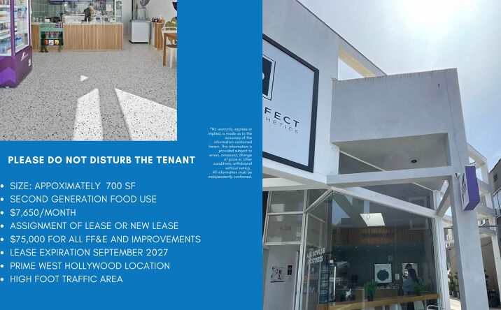 Pictures of Restaurant property located at 638 N Robertson Blvd, West Hollywood, CA 90069 for lease - image #1