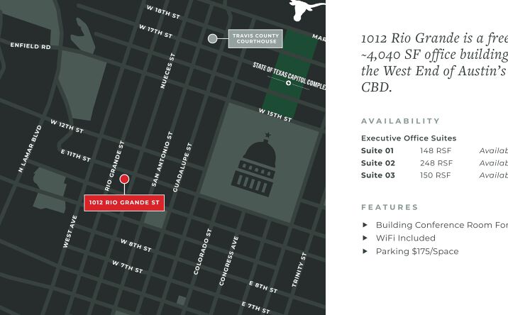 Pictures of Office property located at 1012 Rio Grande St, Austin, TX 78701 for lease - image #1