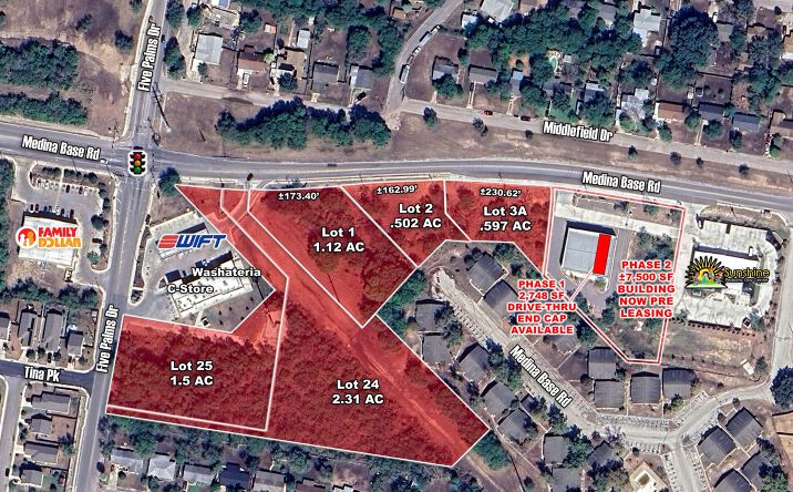 Pictures of Retail, Land property located at SWQ of Five Palms Dr & Medina Base Rd, San Antonio, TX 78242 for lease - image #1