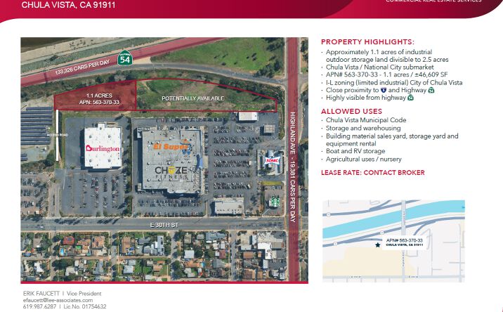 Pictures of Land property located at N/A, Chula Vista, CA 91911 for lease - image #1
