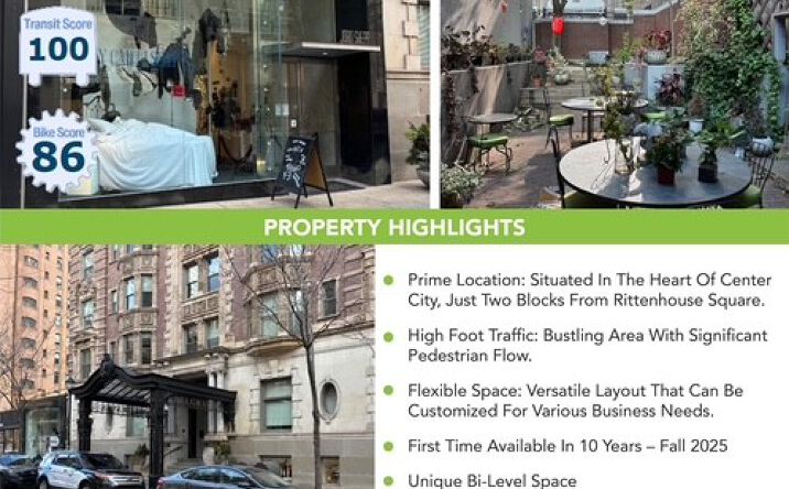 Pictures of Retail property located at 1811 Chestnut St, Philadelphia, PA 19103 for lease - image #1