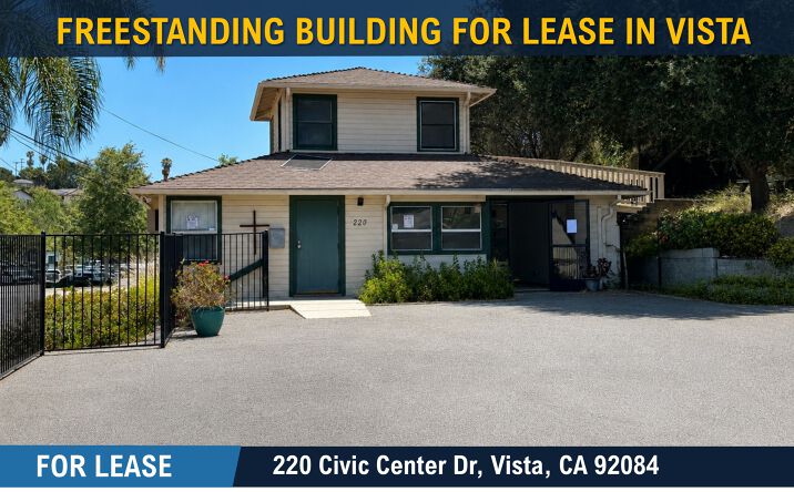 Pictures of Office, Retail property located at 220 Civic Center Dr, Vista, CA 92084 for lease - image #1