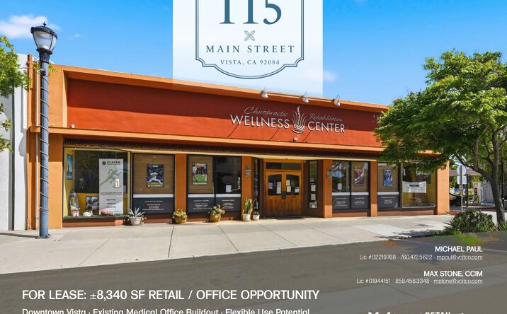 Pictures of Retail, Office property located at 115 Main Street, Vista, CA 92084 for lease - image #1
