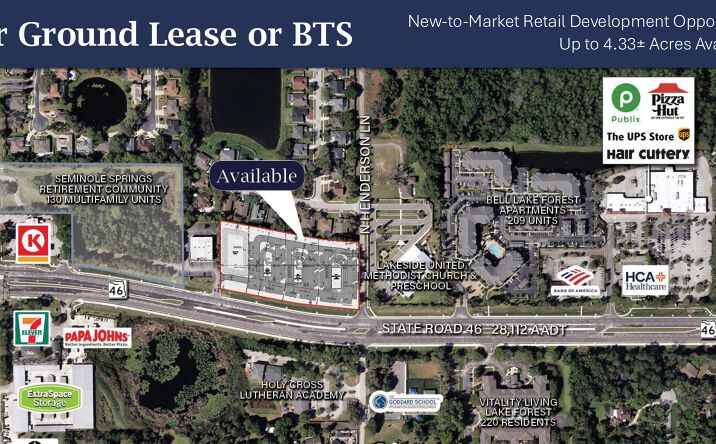 Pictures of Retail, Land property located at NEC of SR 46 & N. Henderson Ln, Sanford, FL 32771 for lease - image #1