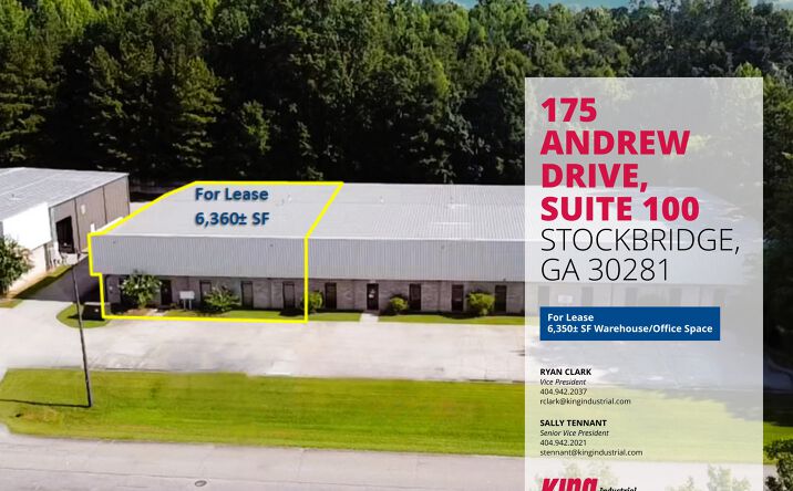 Pictures of Industrial property located at 175 Andrew Drive, Suite 100, Stockbridge, GA 30281 for lease - image #1