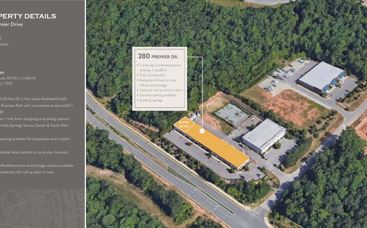 Pictures of Retail, Industrial property located at 280 Premier Dr, Holly Springs, NC 27540 for lease - image #1