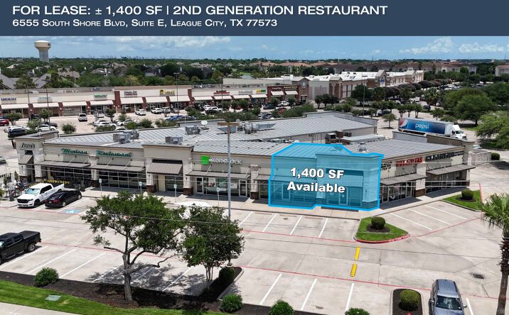 Pictures of Retail, Restaurant property located at 6555 South Shore Blvd, Suite E, League City, TX 77573 for lease - image #1