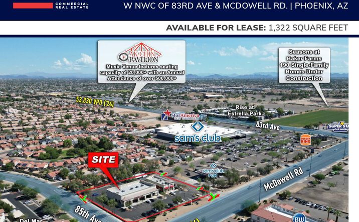 Pictures of Retail property located at NWC 83rd Ave & McDowell Rd, Phoenix, AZ 85037 for lease - image #1