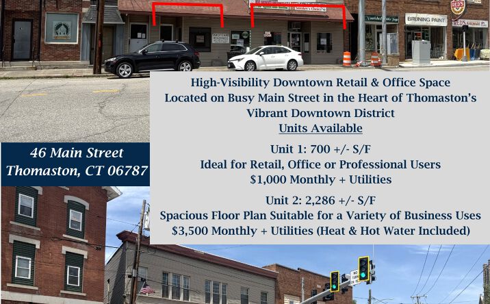Pictures of Retail, Office property located at 46 Main Street, Thomaston, CT 06787 for lease - image #1