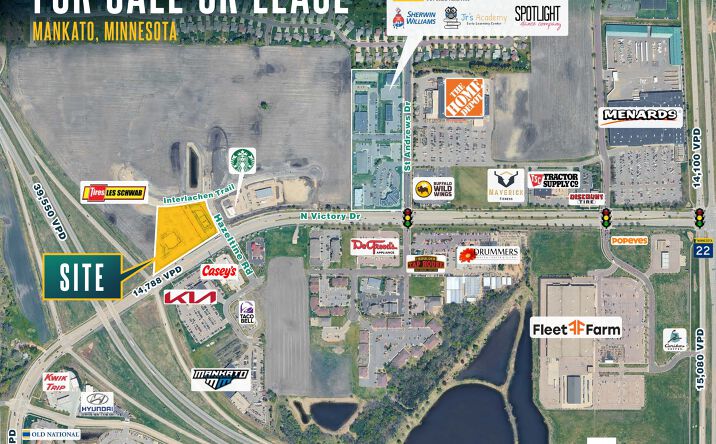 Pictures of Retail, Land, Restaurant property located at NEQ North Victoria Dr & Hwy 14, Mankato, MN 56001 for lease - image #1