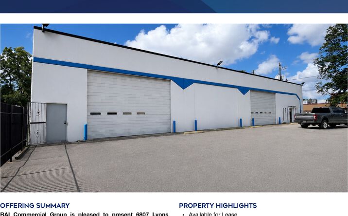 Pictures of Industrial property located at 6807 Lyons Avenue, Houston, TX 77020 for lease - image #1