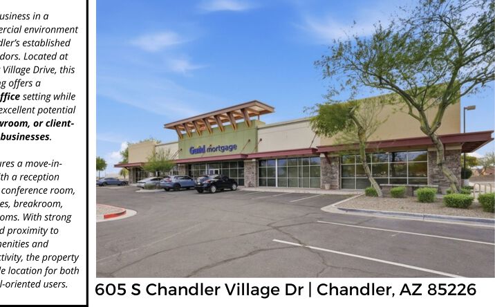 Pictures of Retail, Office property located at 605 S Chandler Village Dr, Chandler, AZ 85226 for lease - image #1