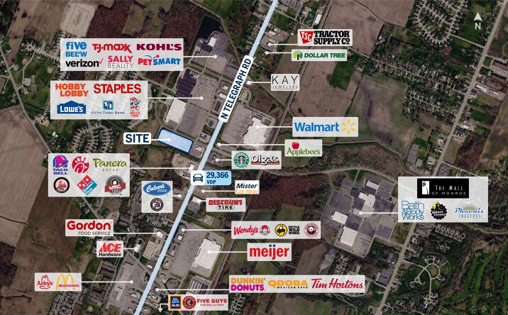Pictures of Retail, Land property located at 1525 Mall Road, Monroe, MI 48162-8826 for lease - image #1