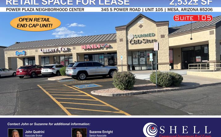 Pictures of Retail property located at 345 S Power Road, Unit 105, Mesa, AZ 85206 for lease - image #1
