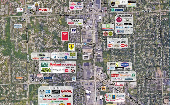 Pictures of Retail property located at 30730-30780 Orchard Lake Road, Farmington Hills, MI 48334 for lease - image #1