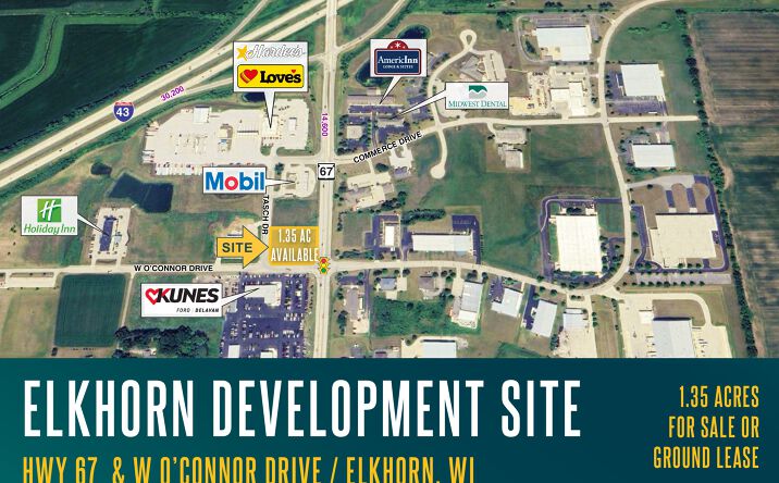 Pictures of Land property located at HWY 67 & W O'Connor Drive, Elkhorn, WI 53121 for lease - image #1