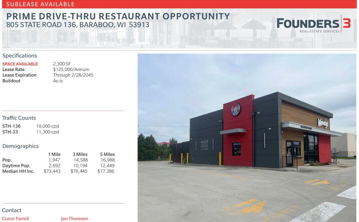 Pictures of Retail, Restaurant property located at 805 State Road 136, Baraboo, WI 53913 for lease - image #1