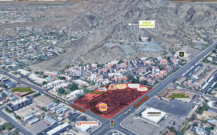 Pictures of Retail property located at NWC of Mountain View Rd and 7th St, Phoenix, AZ 85020 for lease - image #1