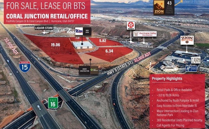 Pictures of Land, Retail, Office property located at Foothills Canyon Dr & Coral Canyon Blvd, Hurricane, UT 84737 for lease - image #1