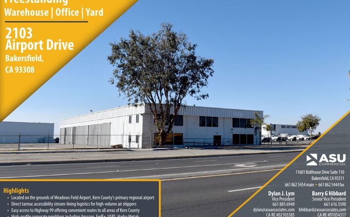 Pictures of Office, Industrial property located at 2103 Airport Drive, Bakersfield, CA 93308 for lease - image #1