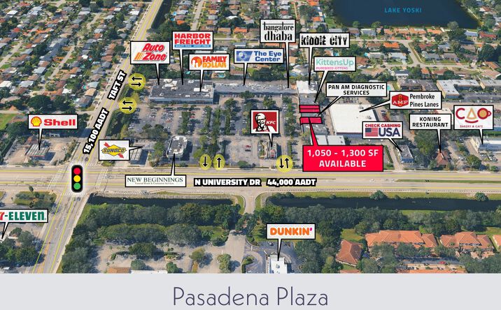 Pictures of Retail, Office property located at 1708 - 1828 N. University Dr., Pembroke Pines, FL 33024 for lease - image #1