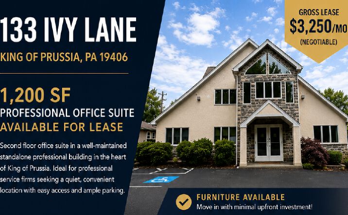 Pictures of Retail, Office property located at 133 Ivy Lane, King of Prussia, PA 19406 for lease - image #1
