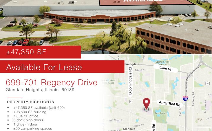 Pictures of Industrial property located at 1365-1395 Brewster Creek Drive, Bartlett, IL 60103 for lease - image #1