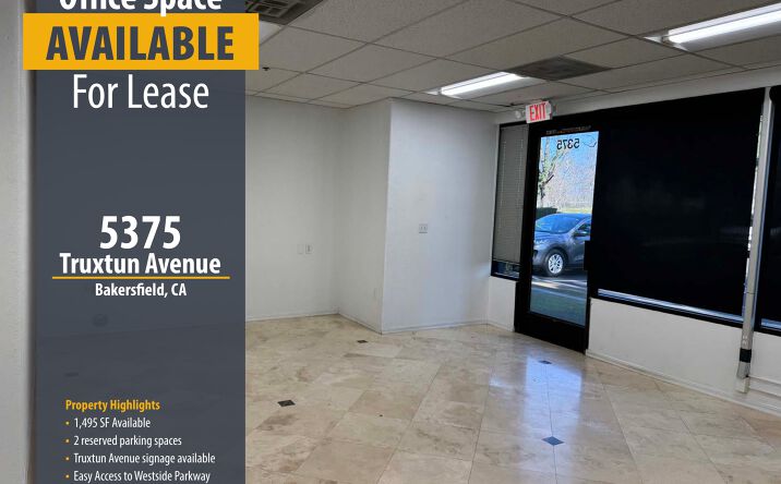 Pictures of Office property located at 5375 Truxtun Avenue, Bakersfield, CA 93309-1556 for lease - image #1