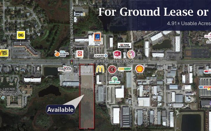 Pictures of Retail, Land, Restaurant property located at SEC of W. SR 434 & Rangeline Rd, Longwood, FL 32750 for lease - image #1
