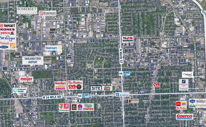 Pictures of Retail property located at 560 W 14 Mile Road, Clawson, MI 48017 for lease - image #1