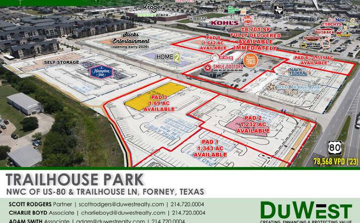 Pictures of Retail, Land property located at NWC of US-80 & Trailhouse Ln, Forney, TX 75126 for lease - image #1