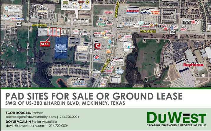 Pictures of Land property located at SWQ US-380 & Hardin Blvd, McKinney, TX 75071 for lease - image #1