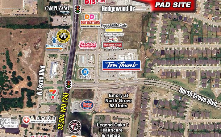 Pictures of Retail, Land property located at NEC US-77 & Hedgewood Dr, Waxahachie, TX 75165 for lease - image #1