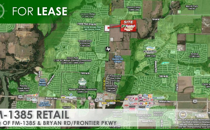 Pictures of Retail property located at SWQ of FM-1385 & Bryan Rd/Frontier Pkwy, Aubrey, TX 84057 for lease - image #1