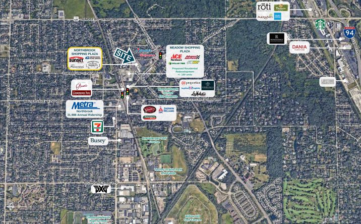 Pictures of Retail property located at NEC Shermer Road & Church Street, Northbrook, IL 60025 for lease - image #1