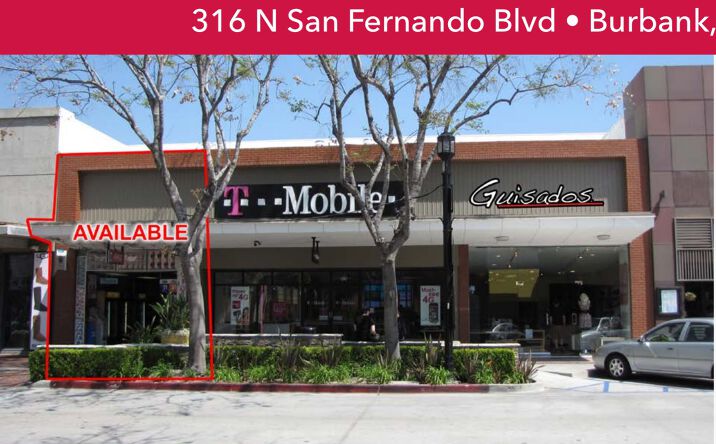 Pictures of Retail property located at 316 N San Fernando Blvd, Burbank, CA 91502 for lease - image #1