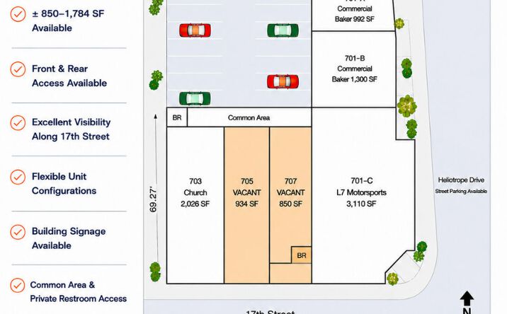 Pictures of Retail, Office property located at 705-707 W 17th St, Santa Ana, CA 92706 for lease - image #1